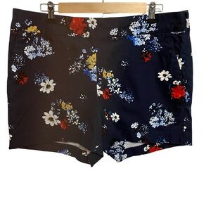 Banana Republic Navy Floral High Waist Shorts size 14 NWT